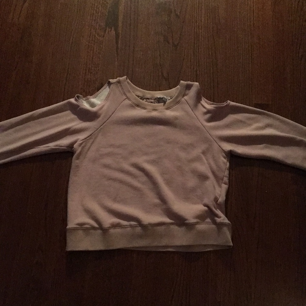 Back detailed light pink long sleeve crew neck